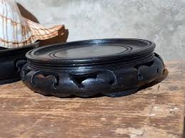 Oud Vintage Chinees Houten Onderzetter Sokkel Plateau ...