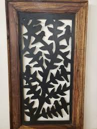 Vintage Wood Framed Metal Wall Art with Birds on a Tree | eBay