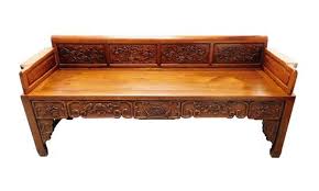 Lot - ASIAN: 20th C. Chinese carved wooden sofa, low ...