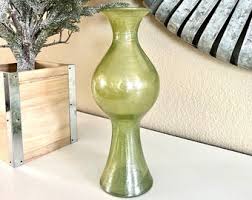 Mid Century Modern Decorative Glass Vase Olive Green With Gold Swirls Made in Spain MCM TYCAALAK - Etsy