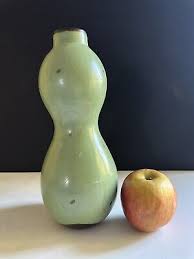 Chulucanas Peru Pottery Vase Matte Green 11” Artist Signed Black Eyes Folk Art | eBay