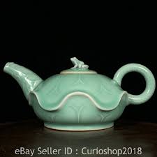 10.2" Antique Song Chinese Longquan Kiln Porcelain Dynasty Frog handle Kettle | eBay