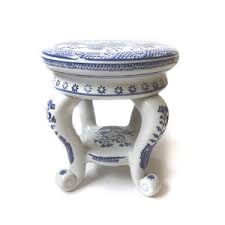 Vintage 1980s Chinoiserie Blue and White Baum Bros Formalities Ceramic Plant Stand With Floral Motif - Etsy