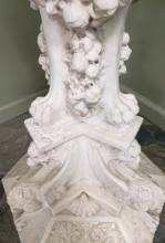 Sold at Auction: Aristide Petrilli, Aristide Petrilli (Italian, 1868-1930) Marble Garden Pedestal / Bird Bath with Three Caryatides