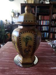 Aztek Monkey & Palm Tree Ginger Jar - Large Ceramic ...
