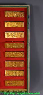 Rare pure Bronze 24K Gold Gilt Dynasty Sixteen Emperors gold bricks bullion set | eBay Australia