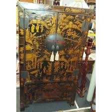 1930s Antique 2 Door Chinese Chinoiserie Tall Cabinet | Chairish