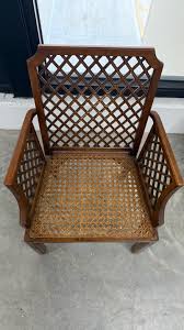 Set of 6 Walnut Chinese Chippendale-Style Lattice Armchairs ...