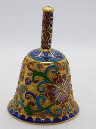 Vintage Cloisonne Bell: Enamel on Brass, Pink Rose Floral Design - Etsy