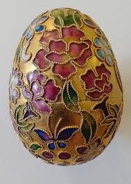 Beautiful Large Gold Embossed Cloisonne Easter Egg - Etsy Australia