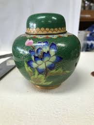 Antique / Vintage Chinese Cloisonne Lidded Pot Ginger Jar ...