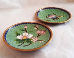 Vintage Pair of Oriental Cloisonné Trinket Dishes, 1st is ...