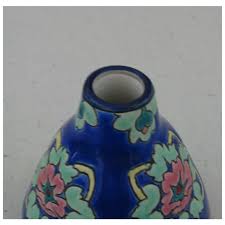 Vintage Chinese Cloisonne Small Enamel Vase on Stand | Chairish