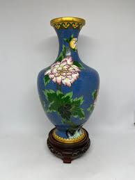 Cloisonne Vase, Large Antique Cloisonne Vase With Flowers ...