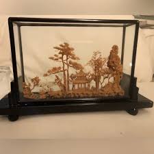 Other | Vintage Chinese Carved Cork Diorama | Poshmark