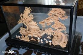 VINTAGE CHINESE CARVED CORK DIORAMA ART Auction | Estate 360