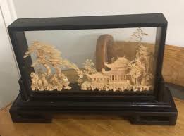 Chinese Cork Art Diorama Under Glass - Etsy