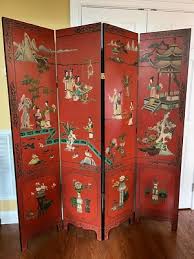 Vintage Handpainted Asian Screen / Room Divider | eBay