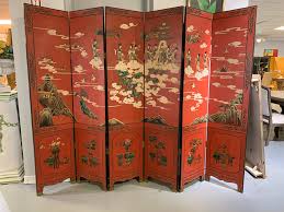 Red 6 Panel Hand Carved Coromandel Screen – Blum's Fine Furniture Co.