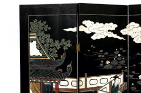 Chinese Four-Panel Lacquered And Painted Coromandel Screen ...