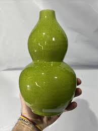 Antique Chinese Double Gourd Celadon Apple Green Crackle ...