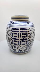 Vintage Large Chinese Ginger Jar in Blue and White With Double Happiness Designs, Porcelain - Etsy