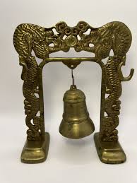 Vintage, Chinese Brass Bell Dragon Arch w/ Stand, No Striker ...