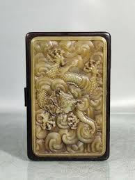 Collection Chinese Rosewood Inlaid Jade Hand-carved Dragon ...