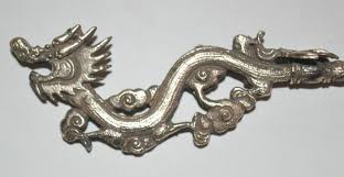 China Ancient Qing Dynasty Silvering Copper Hairpin Dragon ...
