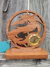 Mahogany Dragon Desk Clock: Fantasy Home Decor - Etsy