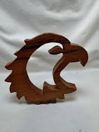 Handmade Wooden Eagle Head Cherrywood Shelf Sitter 4-3/4" X ...