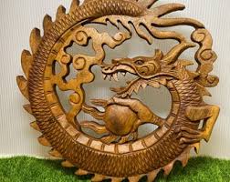 Wall Hanging Decor Handmade Wooden Decoration, Wood Dragon ...