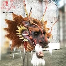 Animatronic Chinese Dragon Head Model Statues for Parks