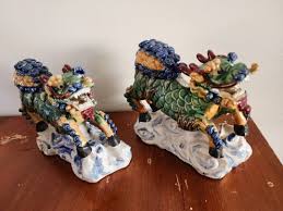 Vintage Chinese Foo Lion Figure Sculpture Bookend Antique Reproduction - Etsy