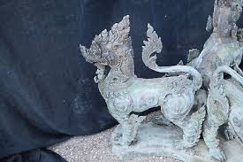 3 Bronze-Kirins Birma Antikpatina ca.60kg L:72cm | eBay