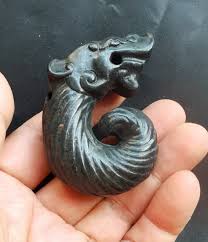 Carved Black Jade Stone Pendant: Chinese Dragon Amulet - Etsy Canada