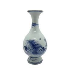 Chinese Blue & White Porcelain Beaker Vase Blue