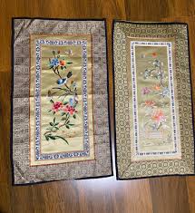 Antique Chinese Tapestry Pair Vintage Chinese Forbidden Stitch Textile Wallhanging Vintage Chinese Qing Dynasty Hand Embroidered Silk Panel - Etsy