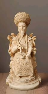 Vintage Chinese Carved Resin Emperor Statue Figurine Signed ...