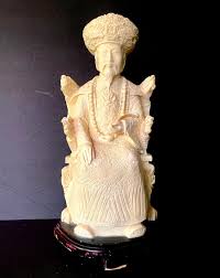 Vintage Chinese Emperor Statue on Dragon Throne – 11.5" Faux ...