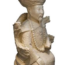 Pair of Vintage Hand-Carved Resin Emperor and Empress ...