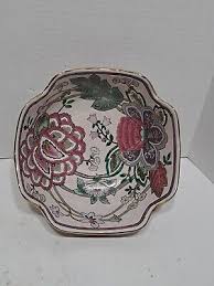 Vintage Classic Traditions Decroative Chinoiserie Gold Trim Floral Console Bowl | eBay