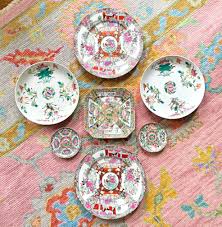 Famille Rose Medallion Plate Wall (SOLD INDIVIDUALLY) - Chinoiserie China - Peony - Grandmillennial - Pastel Pink - Chinese Porcelain - Etsy