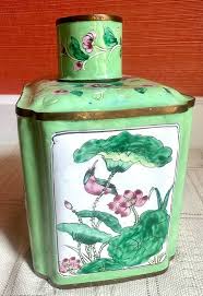 Antique Chinese Canton Enameled Brass Tea Caddy With Lid - Etsy