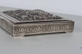Lot - PERSIAN SILVER REPOUSSE TABLE BOX