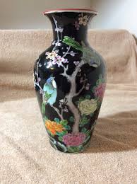 Antique Japanese Meiji 18th Century Black Vase Crazing ...