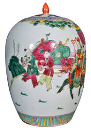 Antique Chinese Qing Dynasty Porcelain Ginger Jar, Circa ...