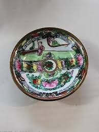 Vintage Japanese Porcelain Ware Bowl, Brass Metal Wrap, 5in " Dia. Hand Painted | eBay Australia