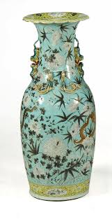 Lot - PORCELAIN PALACE VASE In the manner of the anniversary porcelain commission for the Dowager Empress. Depicting dragons and peonies o...