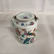 Mid 19th Century Antique Chinese Porcelain Teapot | Chairish